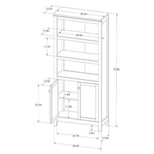 Load image into Gallery viewer, 72" Carson 5 Shelf Bookcase with Doors White(1338)
