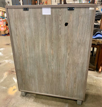Load image into Gallery viewer, Grey 2-Drawer Dresser with Shelves and Cabinets

