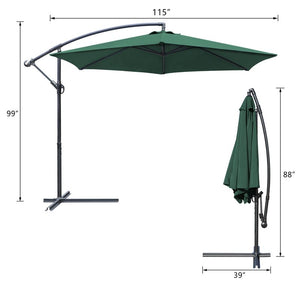 Phillipston 10' Cantilever Umbrella Green(1093)
