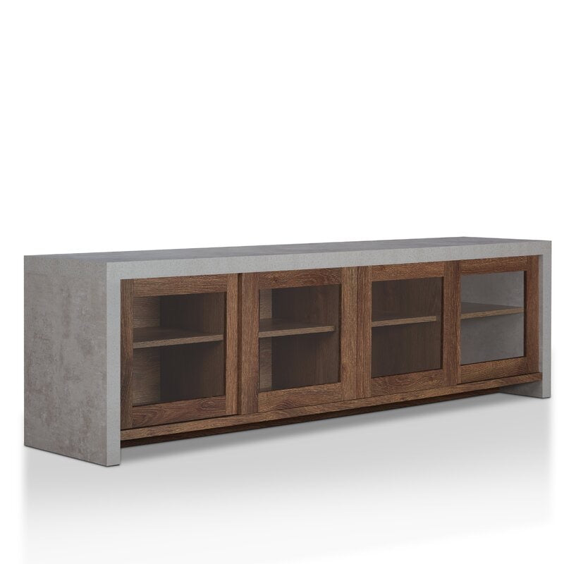 Distressed Walnut Behan TV Stand for TVs up to 70
