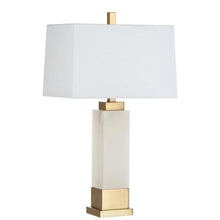Load image into Gallery viewer, SET OF 2 Rozella Alabaster 29.5 in. White/Gold Marble Table Lamp #179CE
