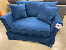 Load image into Gallery viewer, Shelby Chair and a Half Indigo Velvet
