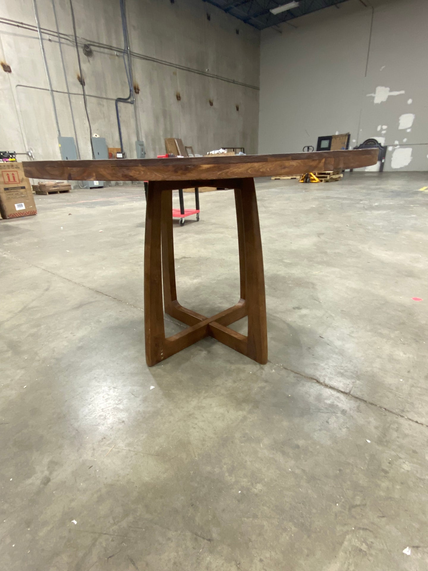 Sandblasting Antique Walnut Camelford 48'' Solid Wood Pedestal Dining Table