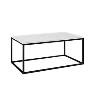 42 in.Transitional Mixed Material Coffee Table - Faux White Marble(1564)