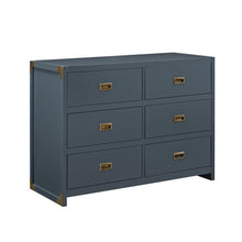 Load image into Gallery viewer, Wilmslow 6 Drawer Double Dresser Graphite Blue(1458)
