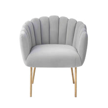 Load image into Gallery viewer, MEXIYA Doloris Modern Light Easy Clean Velvet Chair Grey/Gold(2539RR)

