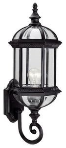Ulrey Outdoor Wall Lanterns Set of 3 Black/Clear Glass(1796RR-3 boxes)