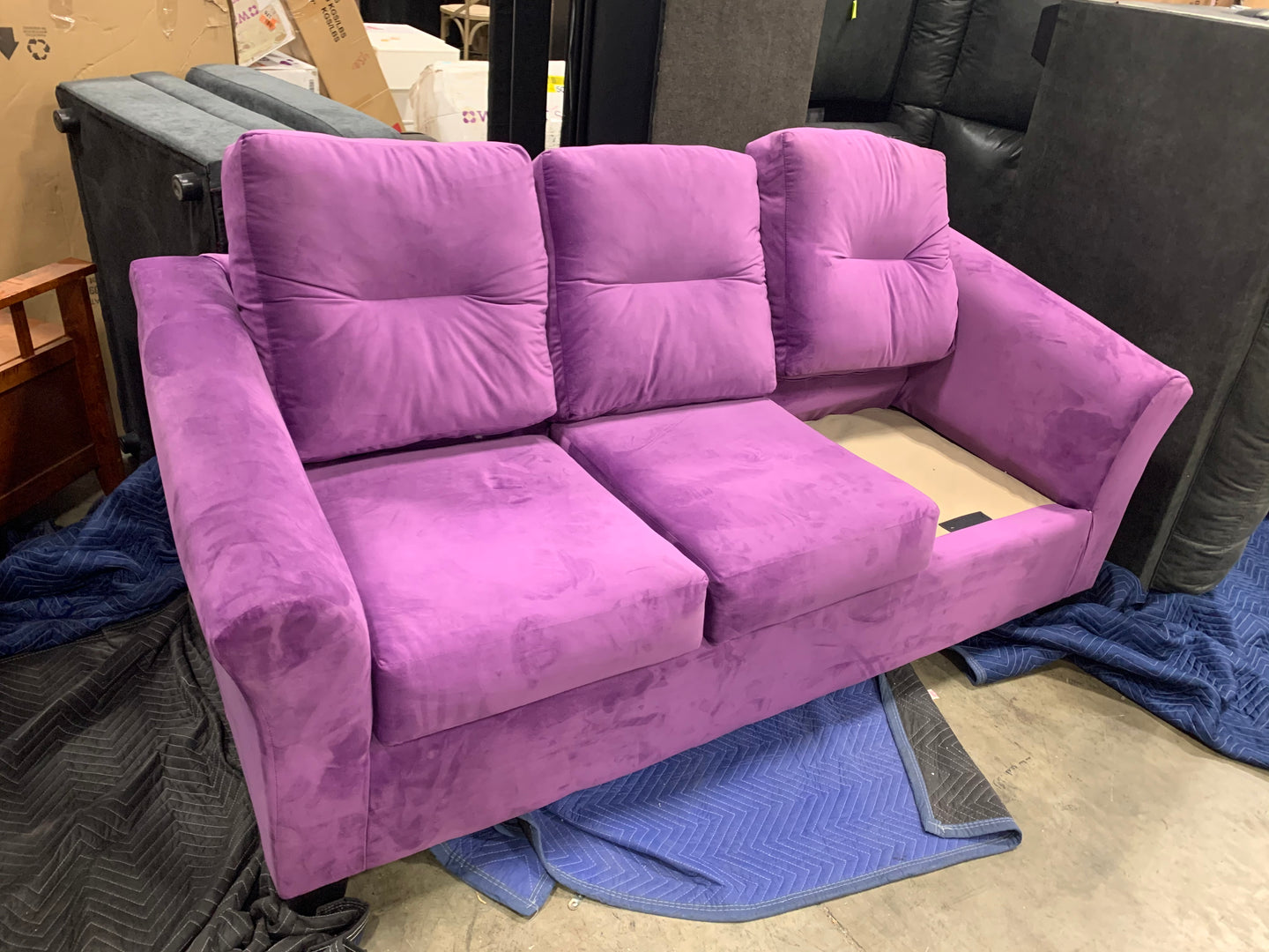 Purple Microfiber Couch *AS IS*