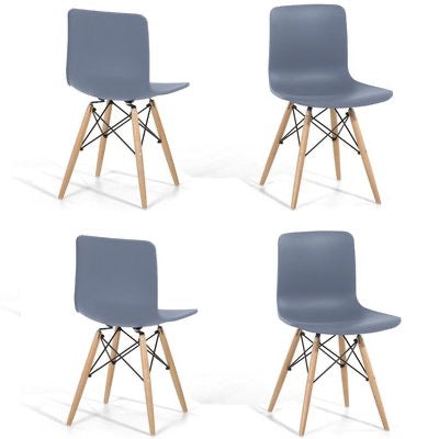 Bobbitt Eiffel Style Solid Wood Leg Dining Chairs 4pk Grey(659)