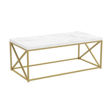 Load image into Gallery viewer, Haggerton Coffee Table Faux Marble/Gold(1144)
