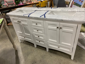 Luz 60” Double sink bathroom Vanity *AS IS*