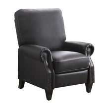 Load image into Gallery viewer, Faux Leather Manual Pushback Recliner Black #612HW
