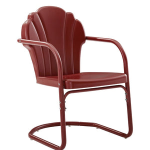 Karim Metal Patio Dining Chair Set of 2 Dark Red(1617RR)