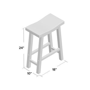 Wooden Frame Saddle Seat Counter Height-Gray Wire Brush #38-NT