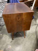 Load image into Gallery viewer, Mid-Century Solid Wood 1 Drawer Nightstand-Walnut
