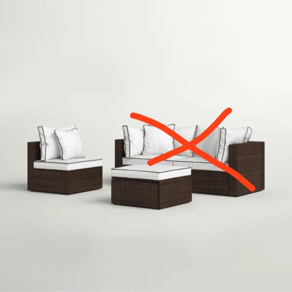 Burruss 84.5'' Wide Outdoor Reversible Patio Chairs with Cushions .