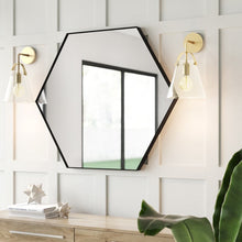 Load image into Gallery viewer, Cosmo Living 35&quot; x 41&quot; Modern Wall Mirror Black AS IS(1611RR)
