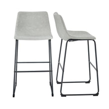 Load image into Gallery viewer, 30” Faux Leather Barstool-Set of 2-Grey #3029
