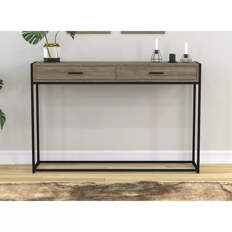 Stroud Metal Console Table-Taupe #sb1691