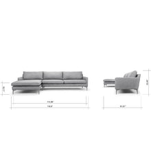 Load image into Gallery viewer, Conner 119&quot;  Sectional Sofa Light Gray
