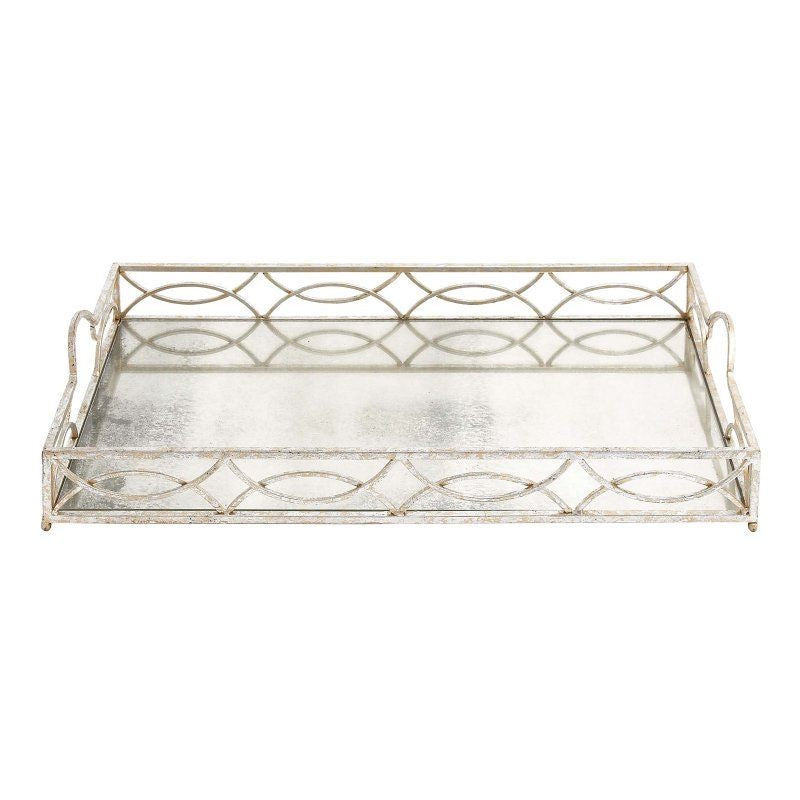 Mirror and Metal Tray Silver(2032RR)