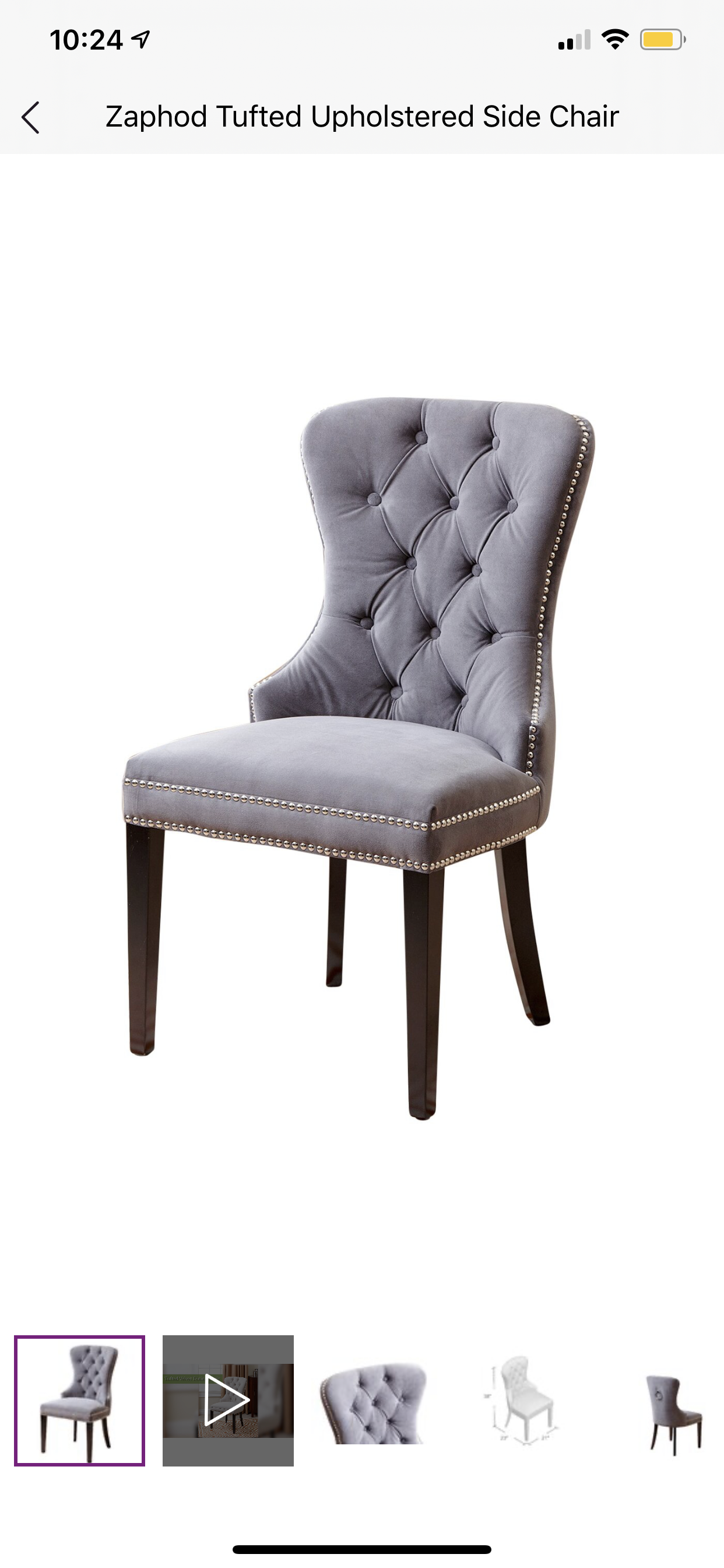 Zaphod Tufted Upholstered Side Chair #2-HW