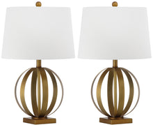 Load image into Gallery viewer, 25&quot;  Euginia Sphere Gold Table Lamp Set of (2338RR)

