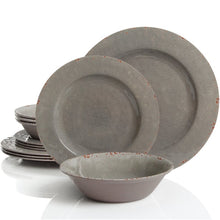 Load image into Gallery viewer, Cogswell Mauna Crackle Melamine Dinnerware Set Gray(504)
