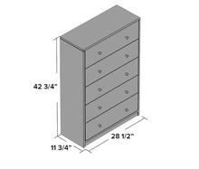Load image into Gallery viewer, Guilford 5 Drawer Chest-Grey #35-NT
