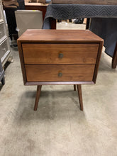 Load image into Gallery viewer, Mid Century 2 Drawer Solid Wood-Walnut
