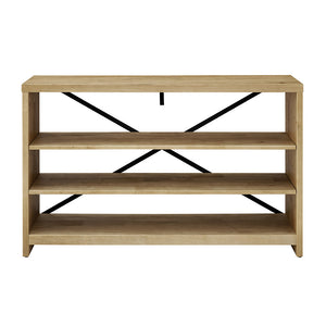 Modern Essentials Georgette Rustic Farm House Narrow 3 Shelf Console Solid Wood Table with Adjustable Shelves Weathered Rye #654HW