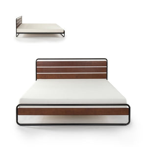 Barba Platform Bed Full Brown(2041RR)