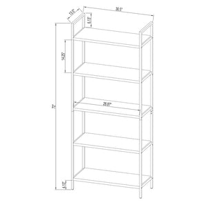 Loring 5 Shelf Bookshelf #3090