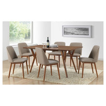 Load image into Gallery viewer, Benches‎ Lavin Mid-Century Faux Leather Dining Chairs - Brown Walnut/Beige (223)
