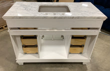 Load image into Gallery viewer, Elizabeth 48-inch White Vanity with Carrara Marble Top 908CDR
