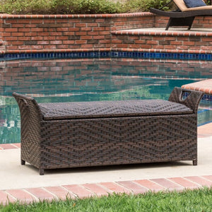 Quinto Wing Wicker Storage Bench #4677