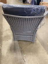 Load image into Gallery viewer, Outdoor Wicker Patio Chair Set with Cushions Grey/Navy
