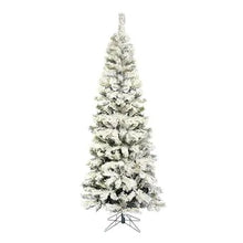 Load image into Gallery viewer, 6.5-ft Traditional Slim Flocked White Artificial Christmas Tree #2196HW
