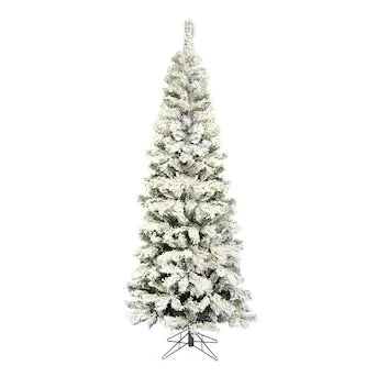 6.5-ft Traditional Slim Flocked White Artificial Christmas Tree #2196HW