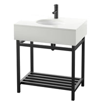 Load image into Gallery viewer, 30 in. W x 20 in. D Vanity in Black with Stone Vanity Top and White Basin 1752AH
