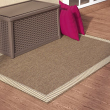 Load image into Gallery viewer, Oavia Flatweave Cocoa/Natural Indoor / Outdoor Area Rug 3’9” x 5’5”(1867RR)
