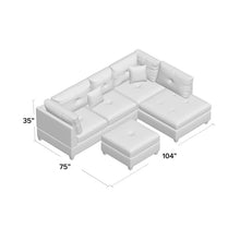 Load image into Gallery viewer, Milani 104&quot; Right Hand Facing Sectional with Ottoman Espresso Brown
