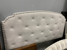 Load image into Gallery viewer, Mikesell Upholstered Tufted Headboard Full Light Gray
