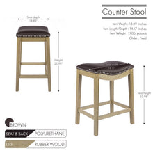 Load image into Gallery viewer, Wald Counter Stool Brown (Set of 2) 24.02&#39;&#39; H x 18.89&#39;&#39; W x 14.17&#39;&#39; D #60HW -(2Boxes)
