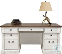 Load image into Gallery viewer, Durham Weathered White 66" Executive Desk
