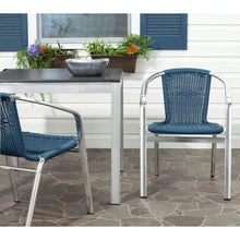 Load image into Gallery viewer, Wrangell Teal Stackable Aluminum/Wicker Outdoor Dining Chair (2-Pack)3087RR
