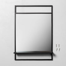 Load image into Gallery viewer, Hearth and Hand Bath Mirror with Shelf Black
