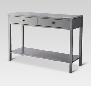 Gray Wood Writing Desk With Drawers #9645
