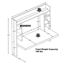 Load image into Gallery viewer, Wall Mounted Desk with Storage with Shelves #324MM

