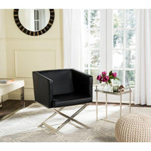 Load image into Gallery viewer, Celine Black Bonded Leather Arm Chair - #132CE
